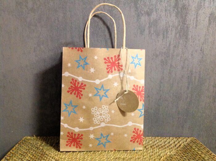 Sac kraft "cadeaux de Noël" étoiles