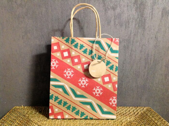 Sac kraft "cadeaux de Noël" frises