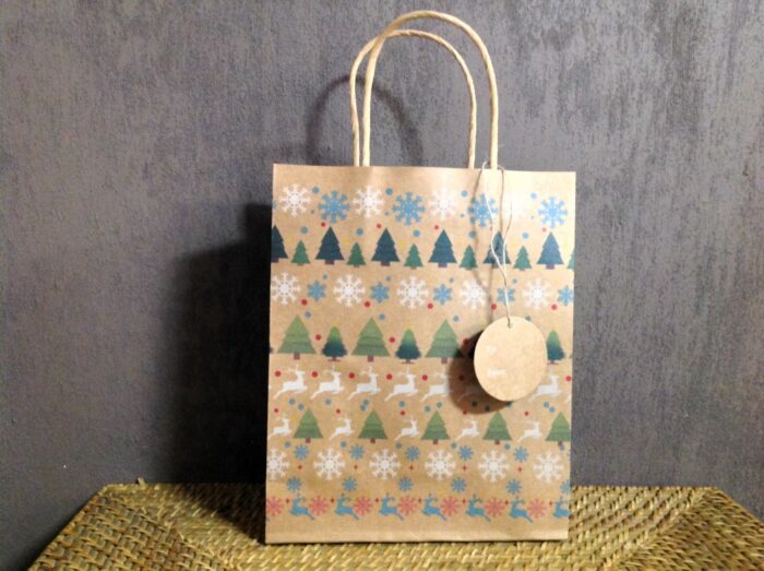 Sac kraft "cadeaux de Noël" rennes