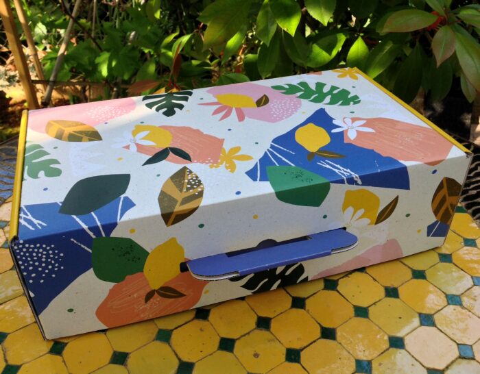 Coffret version valisette carton "feuillages & agrumes"